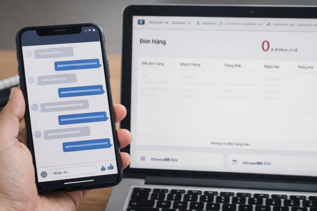 Inbox về nhiều nhưng không phát sinh đơn hàng 