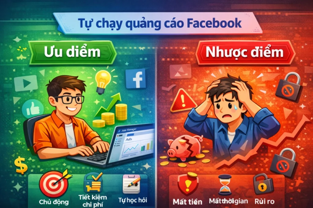 Ưu và nhược điểm khi tự chạy quảng cáo Facebook