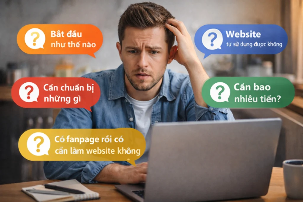 Người bối rối không biết bắt đầu làm website từ đâu