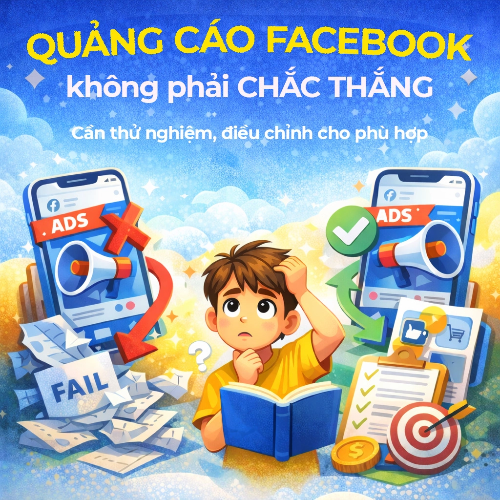 Người mới chạy quảng cáo Facebook thường bối rối giữa thử nghiệm thất bại và kết quả thành công